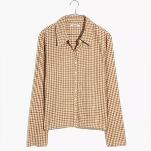 Madewell Crinkle Slim Button-Up Shirt in Plaid ( US size 4 )
